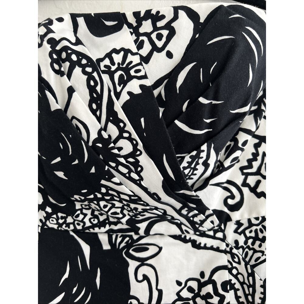 White House Black Market White Black Floral Strapless Sheath Cocktail Dress 6 - Picture 2 of 7